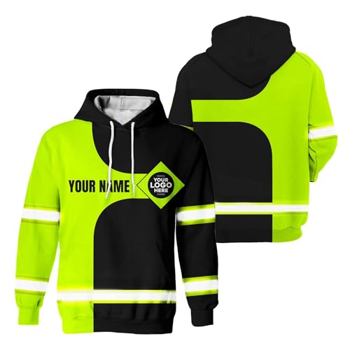Company, Team Uniform High Visibility Shirt for Men Safety Shirt Custom Logo Name with Reflective Tapes AMZ02