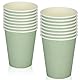 MORAINJAY 16 Stück Salbeigrün Pappbecher,9oz/250ml Papier Salbeigrün Partybecher Trinkbecher,Cups für Hochzeit Partybedarf,Becher für Heiß und Kaltgetränke,Kaffee,Tee,Geburtstag,Kinderparty