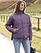 Huaqiao Womens Quilted Puffer Jackets Lightweight Zipper Short Winter Coat With Pockets(Purple-L)