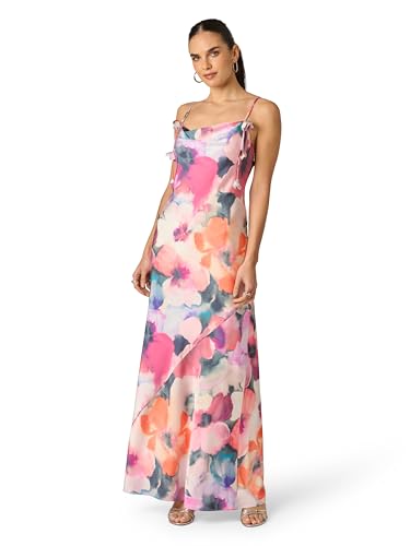 Image of Adrianna Papell Printed Sateen Long Dress