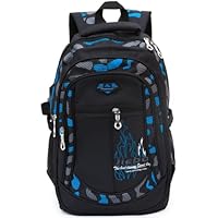 SOMBLG Boys Backpack Student Kids Bookbags Durable School Bags Big Heavy Duty Travel Waterproof (2-Blue)