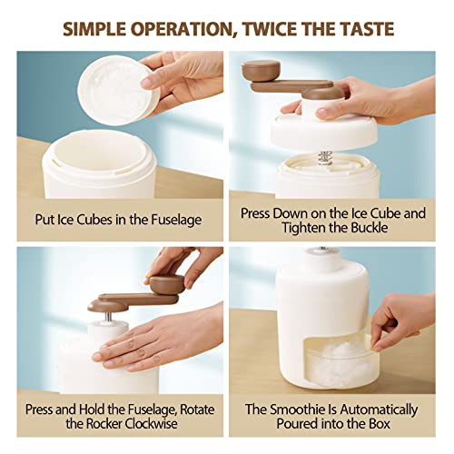 Image of Manual Ice Crusher Rotary Cocktails Slush Machine Ice Cube Crusher with Ice Cube Trays for Bar Kitchen Iced Drinking Accessories