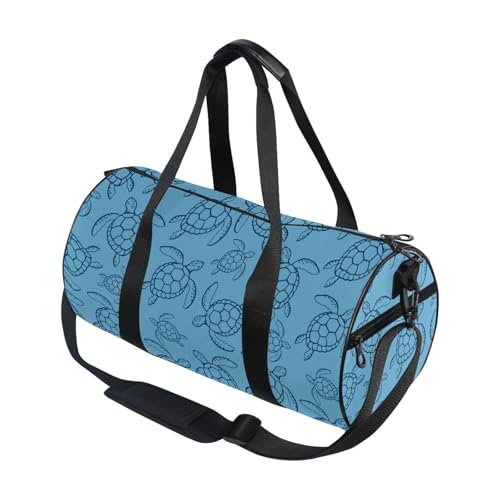 Round Duffel Sports Bag Sea Turtles Lightweight with Inner Pocket Gym Bag for Men Women Duffle Bag for Travel Sports