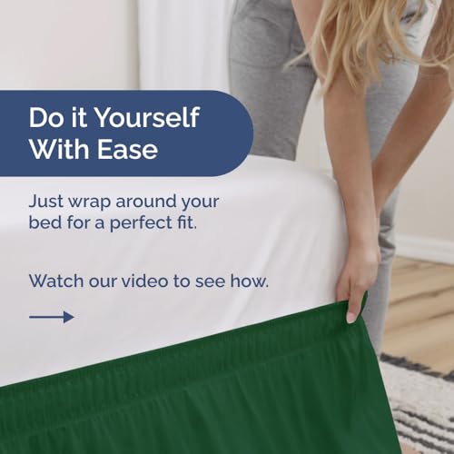 Cache-sommier élastique émeraude facile à installer sans lever le matelas