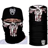 Fast Mask Neck Gaiter Super Hero Design Tubular Face Mask Polyester Microfiber (Punisher)