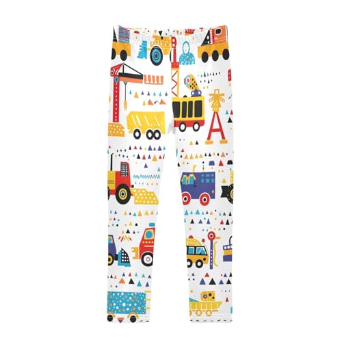 Bolaz Toddler Girls Leggings Printed Yoga Pants Leggings Construction Vehicles for Kids