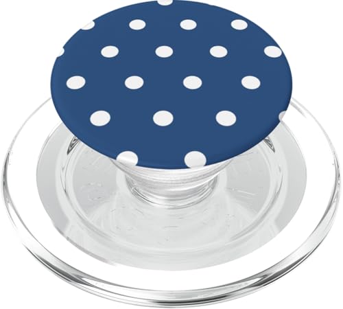 Patrón de Moda de Lunares de Polka Azul y Blanco PopSockets PopGrip para MagSafe