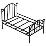 Miniature Single Bed,Mini Wrought Iron Potting Stand Dollhouse Metal Bed for Vintage Furniture Decor Gardening Holder