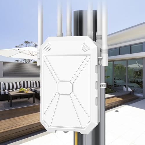 AC1200 Outdoor WiFi Extender, Outdoor WiFi Extender Signal Booster, Wireless Outdoor Access Point, IP67 Weatherproof, Passive PoE, WPA3, Long Range WiFi Coverage for Garage, Yard, Farm, RV, Starlink