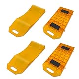 4 Packs Tire Saver Ramps, Non-Slip Prevent Flat Spots Caused by Long Parking, Flat Tire Prevention Tire Ramps, Quality Portable Handle Design for Easy Movement Suit for Cars RV Camper Trailer