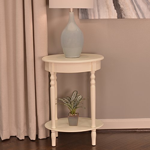 DÃ©cor Therapy Simplify Oval Accent Table, Antique White
