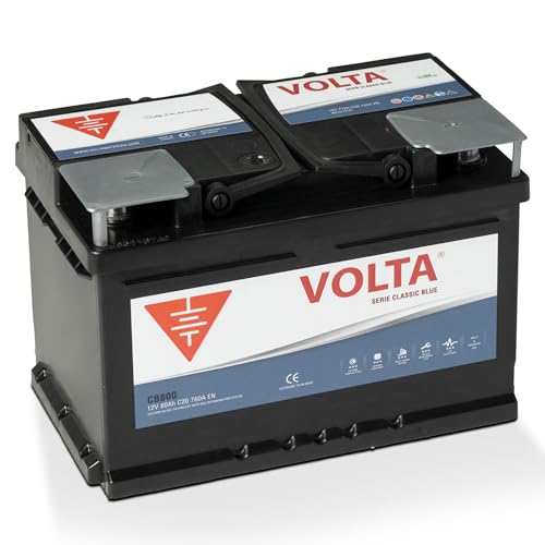 Bateria de Coche Volta CB800D, 80Ah 760A para Automóvil de turismo - Borne +Dcha - Medidas 278 x 175 x 190 mm, 2 años de Garantía - Fabricación Europea.