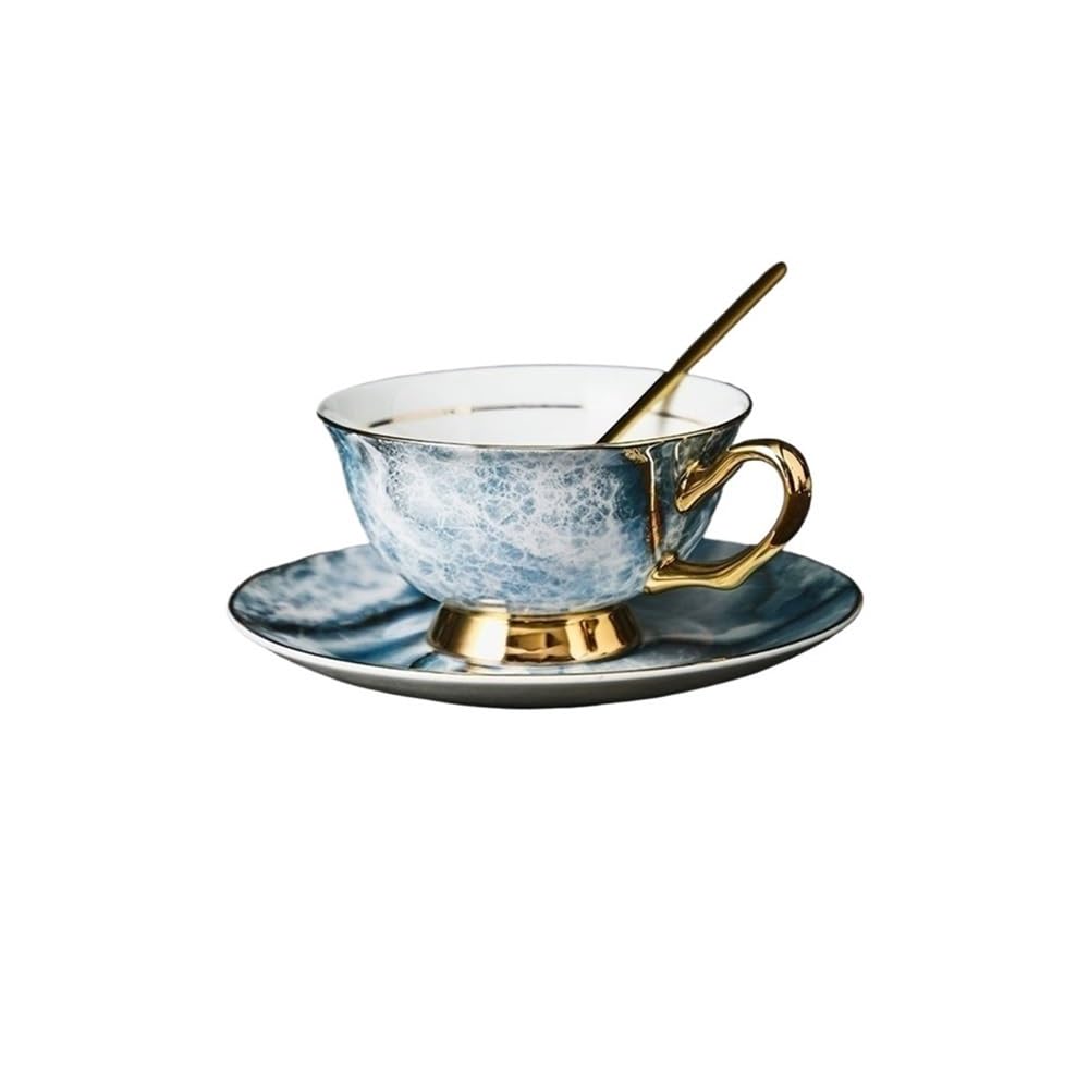 Filiżanka do kawy z porcelany kostnej 209.8 g luksusowe domowe kubki i spodek zestaw popołudniowa herbata z łyżeczką