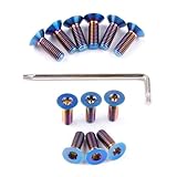 M5 x 15mm Titanium Screw Countersunk Bolts for Momo Nardi Sparco OMP NRG Steering Wheels,Pack of 6 【Burnt Blue】