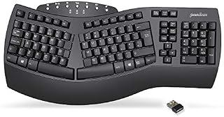 perixx PERIBOARD-612 Wireless Ergonomic Split Keyboard with Dual Mode 2.4G and Bluetooth Features, Compatible with Windows 10 and Mac OS X System, Black, UK Layout