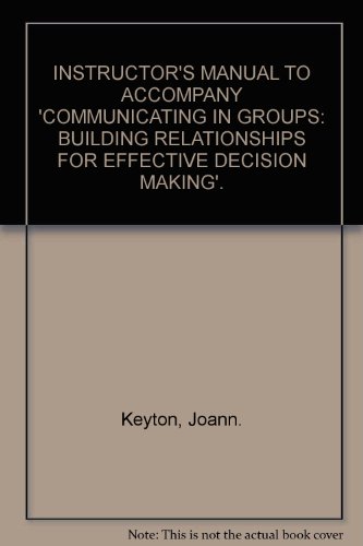 INSTRUCTOR'S MANUAL TO ACCOMPANY 'COMMUNICATING... 0767426886 Book Cover