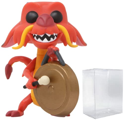 Disney: Mulan - Figura de vinilo Mushu con Gong Funko Pop (con funda protectora de caja emergente...
