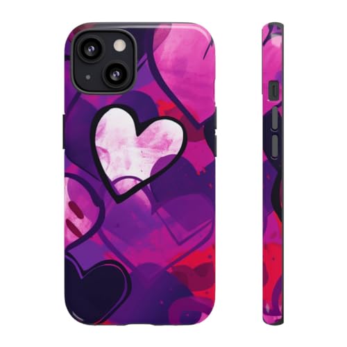 Coque iPhone 13 cœurs pop art vibrant pour un style urbain