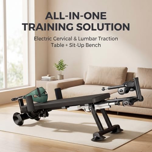 Full Body Traction Table, Cervical Traction Bench & Lumbar Traction Bed, Electric Decompression Table Machine with Remote, Lumbar Traction Device, Professional Inversion Table Alternative for Pain - Thumbnail 3
