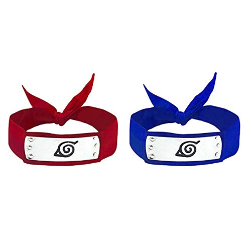 LACKINGONE Naruto Cosplay Bandeau Ninja Konoha (Rouge+Bleu)