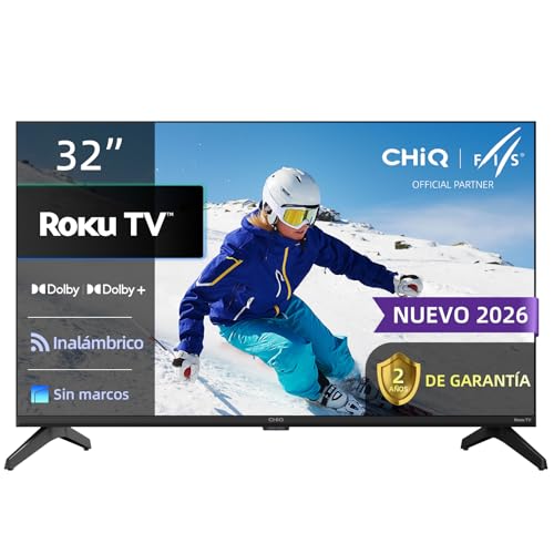 Opiniones de pantalla lg 32 smart tv los mejores 5. 43 CHiQ Television 32L621FR ROKU Pantalla 32 Smart TV Pulgadas HD con WiFi, Aplicación Móvil, Audio Dolby, Diseño Sin Marco Metálico, Compatible con Apple HomeKit