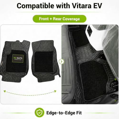 Image of EV MASTER 7D Car Floor Mats for Maruti Grand Vitara Hybrid (2026 Onwards) Complete Set | Waterproof | Anti-Slip | Luxury Premium Car Mat | Full Coverage | Custom Fitted Car Foot Mats