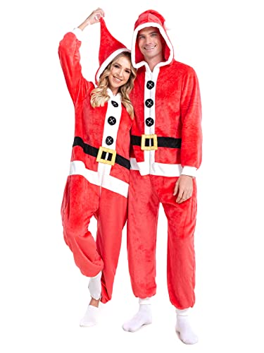 Santa Clause Onesie Adult Christmas Onesie Men Women Family Pajamas L