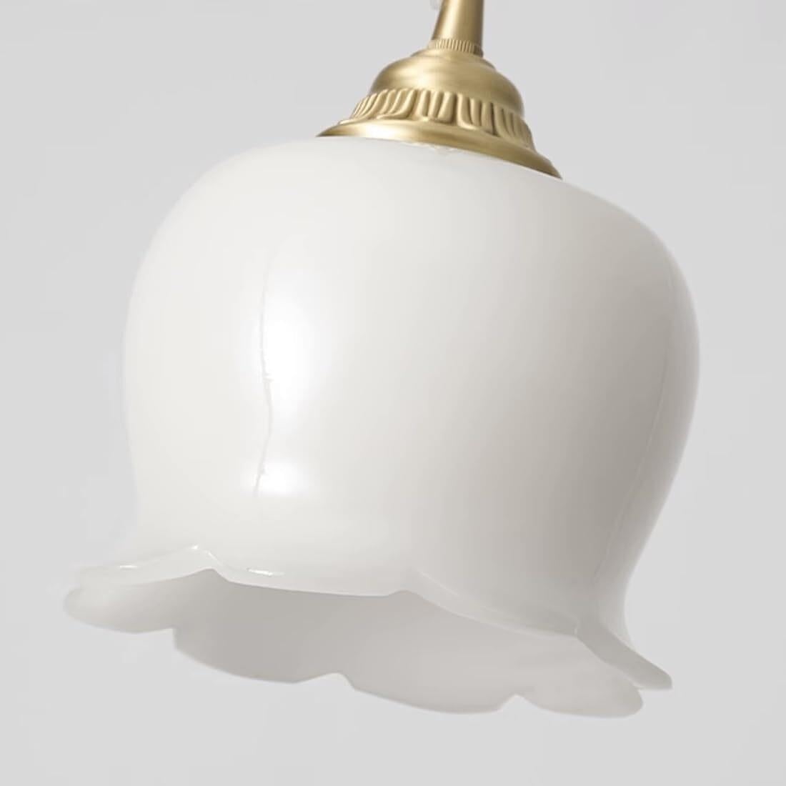 Lampada a Sospensione Vintage Ottone, Fiore Resina Stile Francese