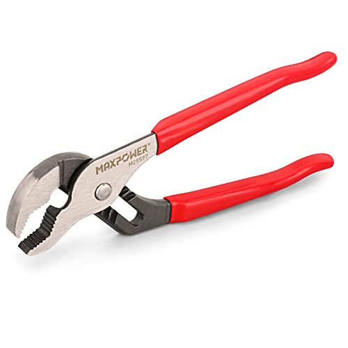 MAXPOWER 10 inch Groove Joint Pliers, Quick Adjustable Serrated V Jaw - image 1
