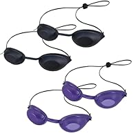 FeiOne 4 Stück UV Schutzbrille, Solarium Brille, Augenklappe Infrarot Solarium Schutzbrille, für Lasertherapie,IPL-Haarentfernung,UV-Schutz,Sonnenbrille(Schwarz und Lila)