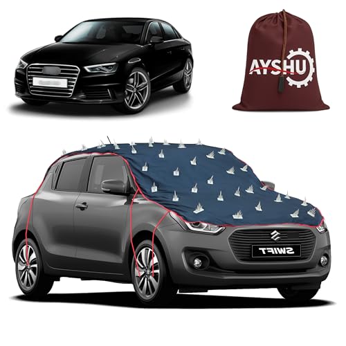 Image of AYSHU Water-Resistant Spike Car Cover for Audi A3 - Protects from Dogs, Monkeys, Dust, Sunlight & UV - Full Roof Universal Fit