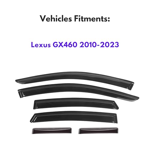 Image of IG Window Visors Fit for 2010-2023 Lexus GX460, Out-Channel Rain Guards Vent Wind Deflectors 6PC, Car Accessories for 10-23 Lexus GX Series