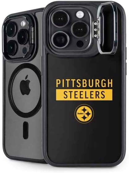 Skinit Kickstand Phone Case Compatible with iPhone 14 Pro - Officially Licensed NFL Pittsburgh Steelers Design