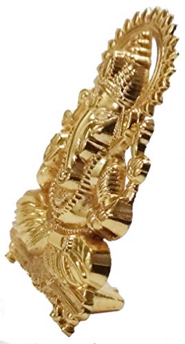 Image of Purpledip Bhai Dooj Rakshabandhan Gift Set: Small Ganesha Statue, 1 Designer Rakhi, Roli Chawal Tika (rakhi73)