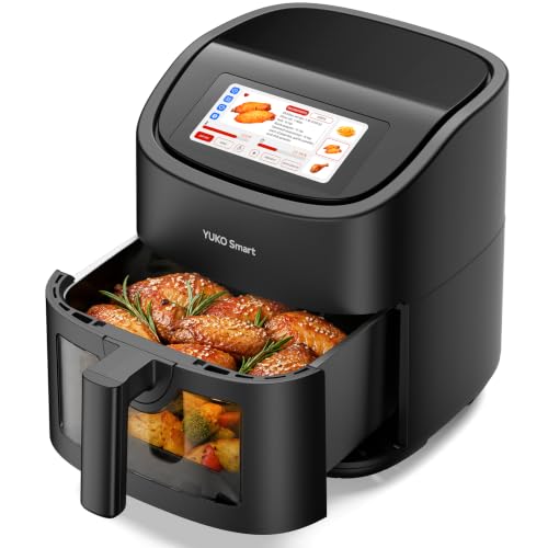 Image of 6.3 QT Air Fryer, 16-in-1, LCD Touchscreen, Viewing Window | Heating System up to 400F Precise Heat for Even Results, Dishwasher-Safe & Nonstick, Black