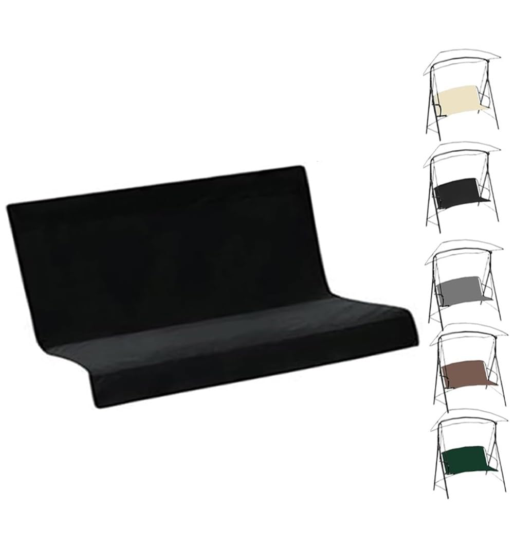 Cubierta De Repuesto para Asiento De Columpio Funda De Asiento para Columpio Funda De Repuesto para Silla Mecedora Exterior Patio Balcón Banco(Black,58.3x19.7x19.7in)