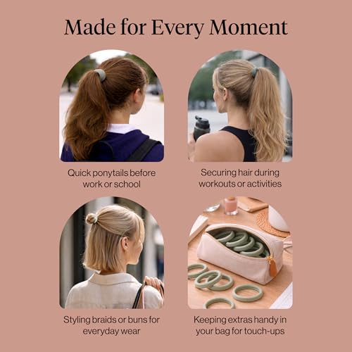 Kitsch Nylon Hair Ties No Damage - Stretchable Bands for All-Day Hold, 20 Pcs - image 8