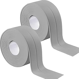 2 Rolls Bath Sealant Strip, Self Adhesive Caulk Strip Sealant Tape, Caulk Tape Sealing Tape Bathroom Tubs Toilet Kitchen Wall (126 x 1.5 inches) Grey