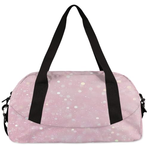 Custom Kids Sports Duffel Bag Light Pink Sparkling Glitter Gymnastics Personalized Dance Gym Bag for Boys Girls Lightweight Weekender Travel Duffle Cheer Bag4