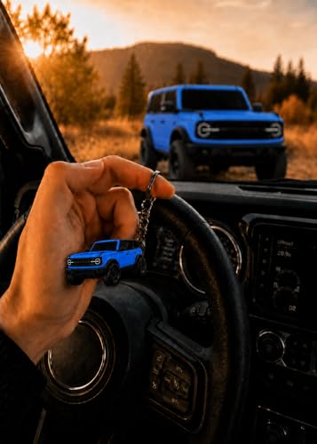 Image of Bronco Keychain Accessories 4 door key chain Fob Cover Cool Mods compatible with Ford Bronco 2022 2023 2024