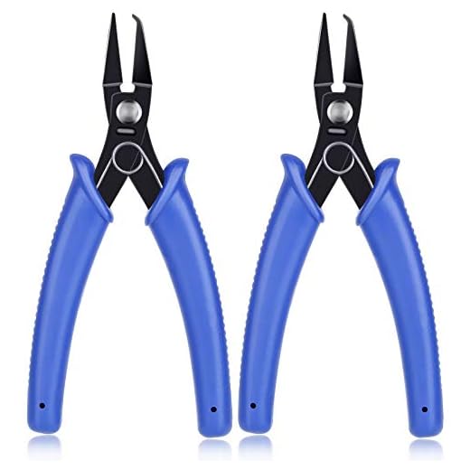 Split Ring Pliers for Jewelry Making, Evatage 2Pcs Jump Ring Opening Pliers for Opening Split Ring or Key Chain, Opener Tools for Jewelry Beading Repair Making Supplies