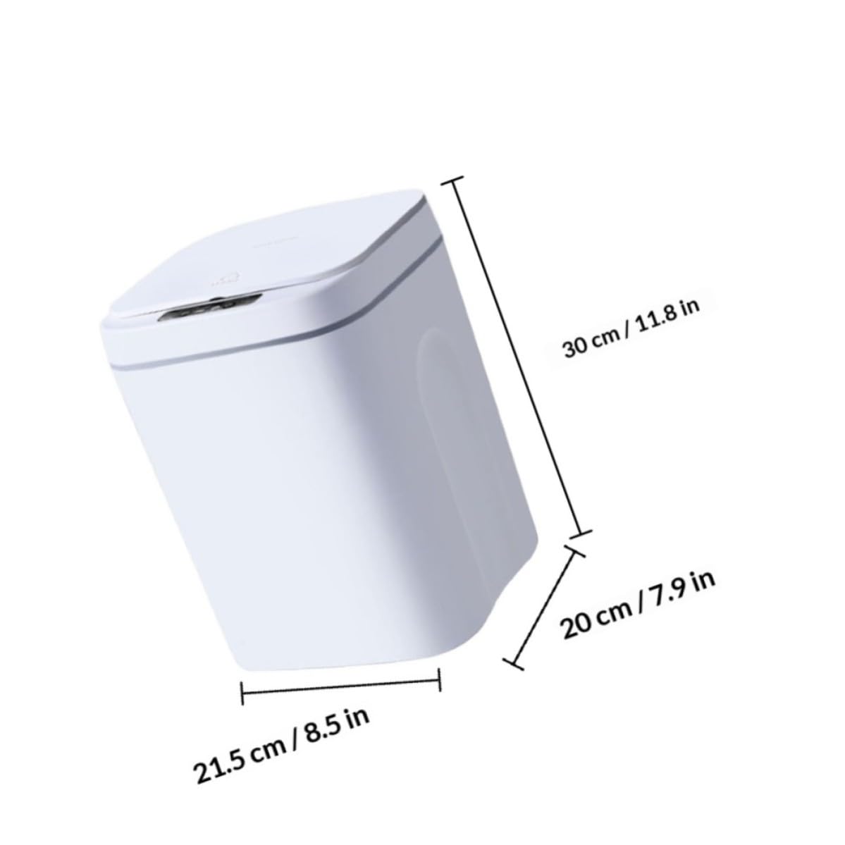 Poubelle la Cuisine Automatique Intelligente sans Contact, Plastique Blanc