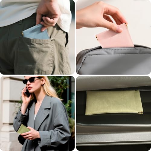 Image of 3 pack leather eyewear case PU soft sunglasses bag squeeze top portable lightweight eyewear case for men and women