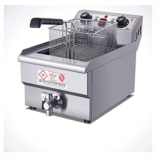 ZLYD Premium Fritteuse Edelstahl Einzylinder 10 Liter Elektro Fritteuse, Thermostat, 3000W, Einfache Reinigung, für Großküche Commercial Cover