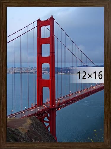 Image of BESCRCL 12x16 Picture Frame Wall Hanging Poster Frames, Brown, 1 Pack
