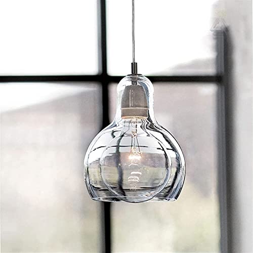 Lampe suspendue vintage en verre clair et moderne LED pour loft