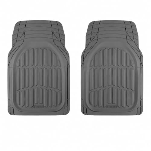 Image of MotorTrend FlexTough Gray Car Floor Mats Rubber All Weather Automotive 2pc
