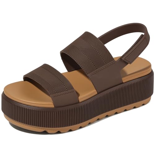 Image of Lovee Cosee Platform Water Sandals for Women Chunky Wedge Lug Sole Comfortable Waterproof Summer Walking Beach Shoes
