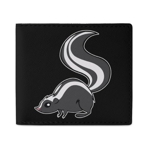 Naughty Skunk Slim Bifold Wallet Coin Pouch Personalized Travel Card Holder for Men Women