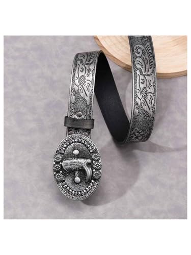 Women's Vintage Cowgirl Belts Western Rhinestone PU Leather Belt with Buckle Rodeo Outfit3